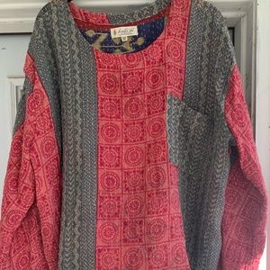 Kantha Bae Raspberry and Grey  Wanderer Pocket Crop